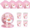 Santa's Pink Christmas Dinnerware Set - 20 Napkins, 16 Cups, 16 Plates for Adults & Kids Xmas Party