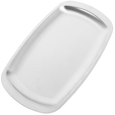 MAGICLULU Plato Metálico Rectangular Para Servir Pasta y Ensaladas Acero Inoxidable