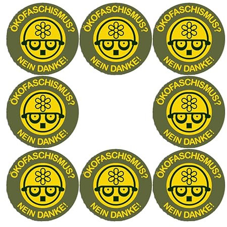 Sammys Shirt Store 8 Stück Einkaufswagen Aufkleber 3cm Durchmesser - Ökofaschismus Nein Danke Neuwahlen