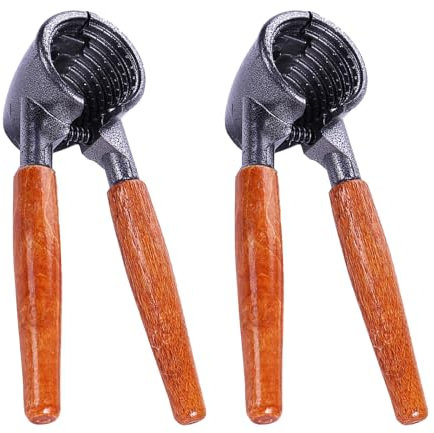 anneratteryer 2 Stück Nussknacker Walnüsse Nussknacker Haselnüsse Nußknacker Kastanienöffner Nussknacker Nussknacker für Walnüsse Haselnüsse und Paranüsse Clip mit Holzgriff Keine Kernzertrümmerung