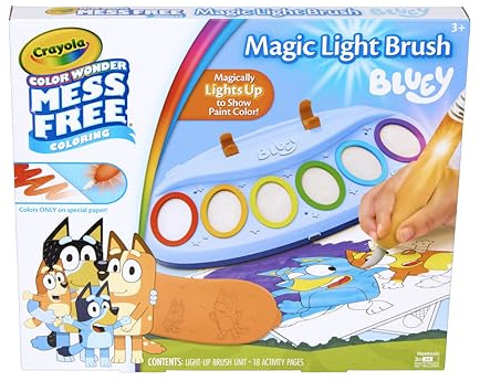 CRAYOLA Bluey Color Wonder Magic Light Brush, Mess Free Painting Station for Kids, Bluey Gift for Kids, Toddler Toys & Activities, Ages 3, 4, 5