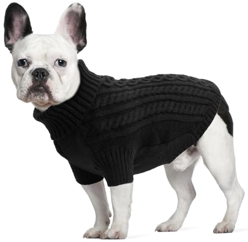LiebeDD Hundepullover Kleine Hunde Strickpullover mit Geschirröffnung M | Kuscheliger Hundepulli mit Beinschlaufen, elastisch & atmungsaktiv, für Zwergpinscher & Jack Russell, Herbst & Winter