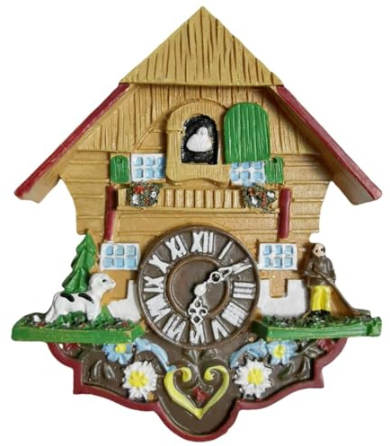 Kühlschrankmagnet, Motiv: Schweiz, 3D-Kuckucksuhr, Souvenir, Geschenk, handgefertigt, Schweiz, Kühlschrankmagnet, Heim und Küche, Dekorationssammlung