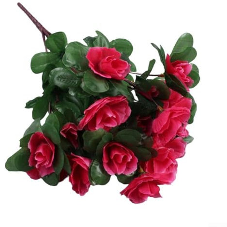 Aprilsunnyzone Flores artificiales de azalea vibrantes para decoración del hogar, salas de estar, dormitorios, comedor, centros de mesa, decoraciones de mantel, detalles de estante (rojo)