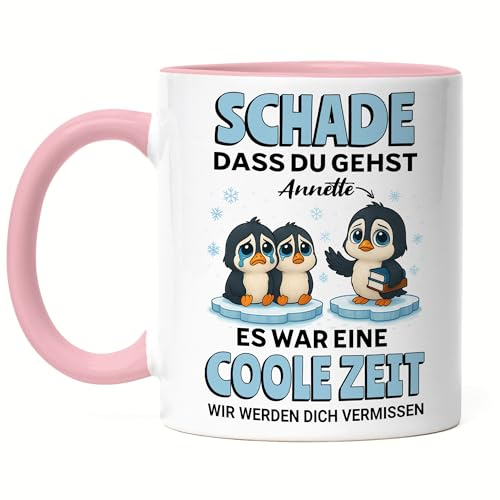 Kiddle-Design Tasse zum Abschied Kollege Personalisiert, Abschiedsgeschenk Neuer Job Chef Arbeitskollege Jobwechsel, Lustig Spruch Schade DASS du gehst, Geschenk Rente Ruhestand