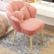 Tabouret de Maquillage Rotation à 360° Chaise de Coiffeuse avec Dossier Moderne Tabouret de Travail Rotatif Tabou Ret Coiffeuse pour Salon, Chambre à Coucher, Étude de Vanité, jusqu'à 150KG (Rose)