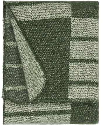 Yard Harlech Throw (Moss, 130 x 180 cm) | Soft reversible throw with a modern geometric check design