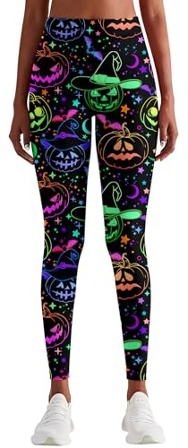 Rave on Friday Damen Leggings Weihnachten Druck Sport Lang Elegant Yoga Pants Blickdicht High Waist Frauen Laufhose Fitnesshose Trainingshose Sportleggins Streetwear S-XL