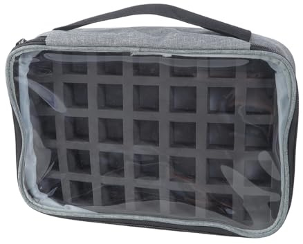 Transparent Top Cosmetic Pouches with Detachable Foam Padding 35 Bottle Spacious Capacity Portable Nails Polish Holder Detachable Foam Cosmetic Storage Solution