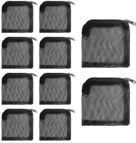 10 Stück Aquarium Filterbeutel,10 x 10 cm Netzfilterbeutel für Aquarien,Filtermedienbeutel aus Netzgewebe,Feines Netz mit Reißverschluss,Wiederverwendbare netzbeutel klein für Aktivkohle Filtersteine