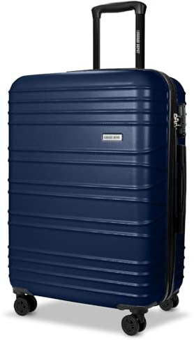 Luggage Depot Checked Suitcase with TSA Lock, Medium Luggage Navy Blue | Week-trip Items Carry Securely in Medium Capacity, with ABS Hardshell, Organised X-Strap and Travel Lock Support for Travel