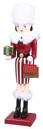 susiodeu Wood Nutcracker Ornaments Christmas Doll Handcrafted Nutcracker Figurine Gift Idea For Holiday Collectors Rustic Holidays Decorations Figure Toy Present, Gifts