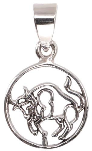 GURU SHOP Ethno Silberanhänger, Horoskop Anhänger aus Sterlingsilber, Stier