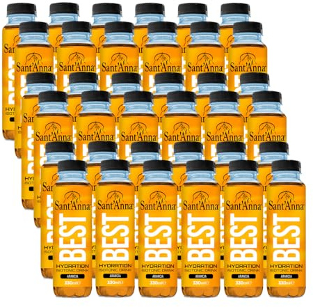 Sant’Anna BEST all'Arancia in bottiglie da 330 ml | Bevanda isotonica idratante per sportivi non gassata | Senza glutine con Vitamina B6