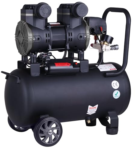 Compresor de aire profesional con certificado CE SILENCIOSO, 24 litros 1.5 CV / 1.1kW 8 Bares