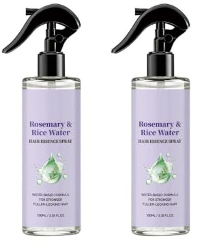 Haarspray mit Rosmarin & Reiswasser für Damen und Herren, Spray mit ätherischem Rosmarinöl, pflegende Leave-in-Haarpflege, 100 ml