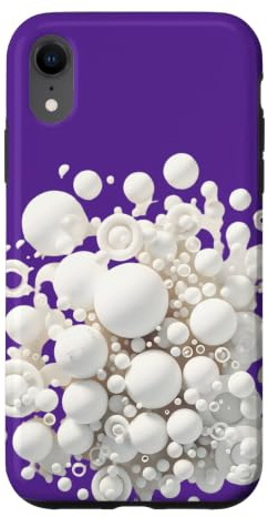 Hülle für iPhone XR White Bubbles Badeblasen Art Bath Foam Design für Damen
