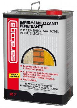 IMPERMEABILIZZANTE Z7 5 LT SARATOGA - PER CEMENTO, MATTONI, PIETRE E LEGNO.