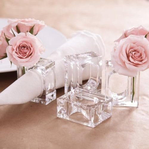 Deco-Mate Acryl-Serviettenringe, Knospenvase, Blumenhalter, transparent, Tischdekoration, 5,1 cm 1 (Großhandelsset) Großhandel (4)