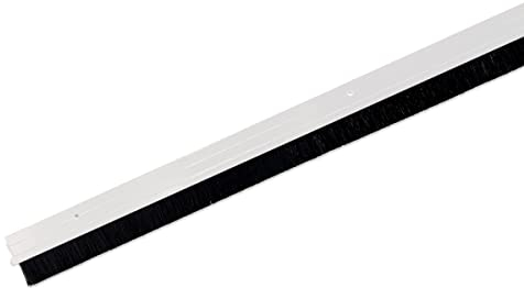 Euro Tische Bürstendichtung für Türen - Zugluftstopper zum Anschrauben - Türdichtung für Luft- und Schalldämmung - Türbodendichtung in Alu, Schwarz oder Weiß - (100 cm Weiß)