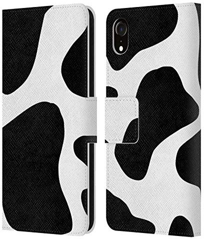 Head Case Designs Officially Licensed Grace Illustration Cow Animal Prints Leather Book Wallet Case Cover Compatible With Apple iPhone XR