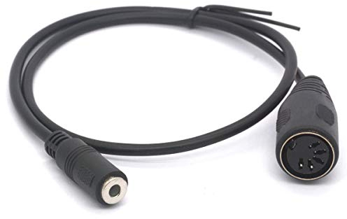 3.5 to MIDI Cable Adapter 5 Pin DIN Female to 3.5 mm (1/8 Inch) Female Audio Adapter for Naim, Quad Stereo Systems (50 cm)