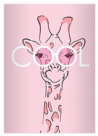 Kartenkaufrausch 4 Beyond Cool DIN A4 Schulhefte, Rechenhefte mit Sonnenbrillen Giraffe, rosa Lineatur 22 (kariertes Heft 16 Blatt/32 Seiten) Notizheft, Kladde für Schule, Universität, Büro