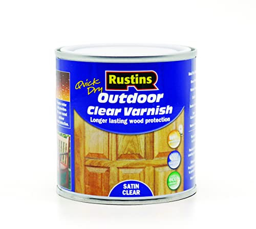 Rustins Quick Dry Outdoor Varnish Satin - Clear 250ml (Twin Pack)