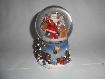 Spieluhr/Schneekugel mit automatischem Schneewirbel (W26090) Nikolaus Weihnachten