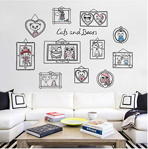 Photo Frame Animal owl Wall Stickers self-Adhesive Home Children's Room Decoration Wallpaper Living Room Sofa Background Decals 100 * 170cm