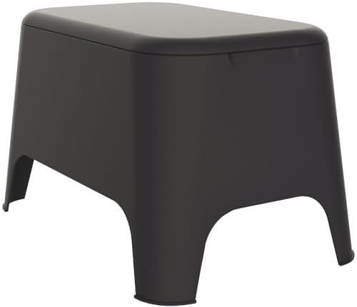 TOOMAX Table d'appoint en résine Petra 59 x 39 x (h) 36 cm, pour extérieur, Jardin, avec Couvercle de Rangement (Anthracite)