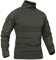 Camisa táctica militar de manga larga para hombre, transpirable, para caza, combate, camiseta de secado rápido, para exteriores, con cremallera frontal de 1/4, camuflaje, Ejercito Verde, L