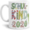 Tassendruck Geschenk Tasse zur Einschulung für Kinder mit Spruch - SCHULKIND 2020 - Geschenkidee zum Schulanfang/Erinnerung Schulbeginn/Erstklässler 2020 Junge - Weiß