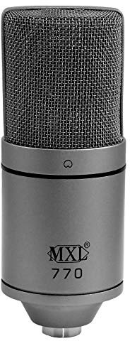MXL 770 Condenser Microphone for Podcasting, Singing, Home Studio Recording, Gaming & Streaming | XLR | Large Diaphragm | Cardiod (Gray)