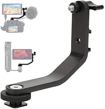 Tilt Arm for DSLR Camera Monitors, Video Grip L-Bracket, DSLR Camera Video Monitors Arm Shoe Mount L Bracket for FEELWORLD F5 F6 F6S S55 FW567 FW568