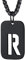 Bandmax Militärische Dog Tag Buchstabe R Anhänger Halskette für Männer Frauen Schwarz Erkennungsmarke + Weizenkette 55+5cm Kette Modeschmuck Accessoire