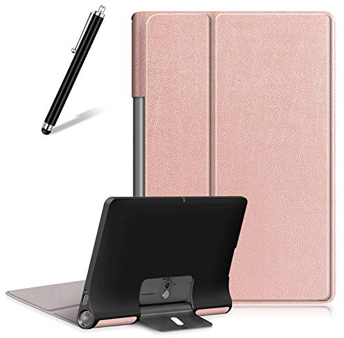 Artfeel Case for Lenovo Yoga Smart Tab/Yoga Tab 5 YT-X705F 10.1,Ultra Slim Lightweight Leather Shell Folding Stand Cover Flip Folio Magnetic Tablet Protective Case,Rose Gold