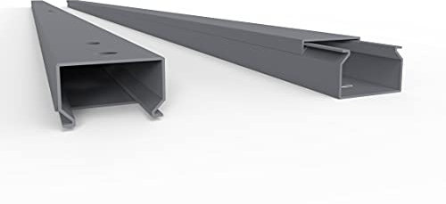 Lot de 10 goulottes de câble vissables de 10 m, 25 x 16 x 1000 mm, gris