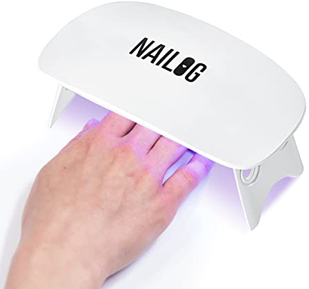 NAILOG UV LED Nail Lamp, Mini 6W UV Light with USB Cable, Portable Nail Dryer Light for Gel Nails Polish Manicure, Handheld Nail UV Lamp for Curing
