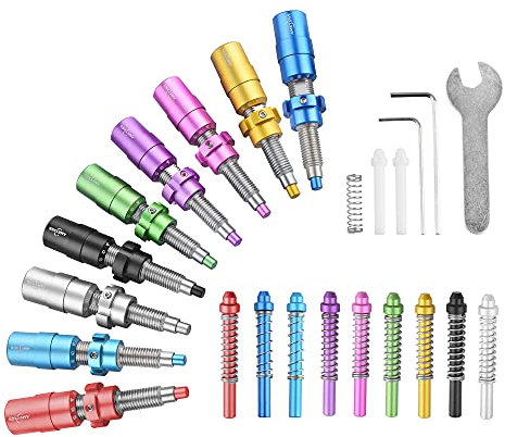 SHARROW Recurve Bow Plunger, Aluminiumlegierung, Pfeil Stabilizer Seitenkissen Kolben Einschraubdruckknopf Zubehör Button Cushion Plunger für Bogenschießen Recurvebogen Bogensport (Silber)