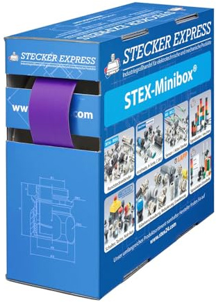 STEX24 Schrumpfschlauch 2:1, Minibox mit 3,6m, violett 19,0/9,5mm, 3/4 Zoll, WSB2 Schrumpftemperatur mind. 70°C, vollständig bei mind. 100°C - 1 Stück