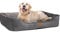 ib style Milo Hundebett, Hundekorb waschbar, Hundecouch, Schlafplatz mittelgroße Hunde, Hundesofa, Anti-Rutsch, L Grau