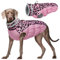 Kuoser Wintermantel für große Hunde – Winddichte & wasserdichte Hundejacke mit Weichem Fleecefutter, Reflektoren, Pelzkragen, Reißverschluss & D-Ring – Warme Hundebekleidung für Outdoor, XL