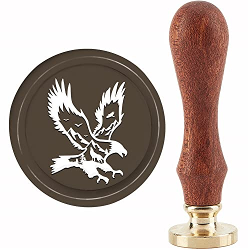 craspire Adler Wachssiegel Stempel Wald Siegelwachs Stempel Wolf 30mm Retro Vintage Abnehmbarer Messing Stempelkopf Mit Holzgriff Für Hochzeitseinladungen Karten Geschenkverpackung