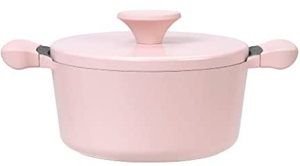 AKIS LE MACARON Design Rosa Topf aus Aluminiumguss mit Bakelitgriffen 20cm Pink Induktion
