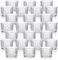 BSTKEY Set of 24 Clear Glass Tealight Candle Holders, Decorative Vertical Grain Glass Pillar Candle Stand, Table Centerpiece Votive Candle Holder for Wedding Birthday Party