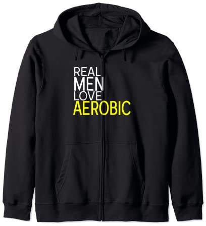 Real Men Love Aerobic dynamisches Fitnesstraining Outfit Kapuzenjacke