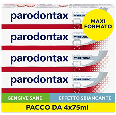 Parodontax Whitening Zahnpasta mit Aufhellungseffekt*, für gesundes Zahnfleisch und starke Zähne, täglicher Gebrauch, verbesserter Geschmack, 4 x 75 ml