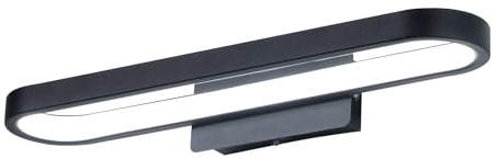 Lightess LED Spiegelleuchte Bad Spiegellampe Badezimmer 10W 40CM Spiegelbeleuchtung mit Schalter Bad Lampe über Spiegel Kalweiß IP44 Schwarz für Spiegelschrank Badezimmerschran Badschrank