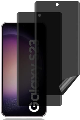 Protection D'écran Anti-Espion pour Samsung Galaxy S23 5G [2 Pièces] | Privacy Film TPU Flexible,Compatible ID d'Empreinte Digitale,Sans Bulles,Privacy Protection Protecteur Écran pour Galaxy S23